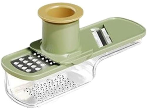 Smerigliatrice multifunzionale e affettatrice a mandolina, 3 in 1, mini taglia aglio e zenzero, trituratore e affettaverdure, strumento da cucina facile per casa e ristorante (verde)