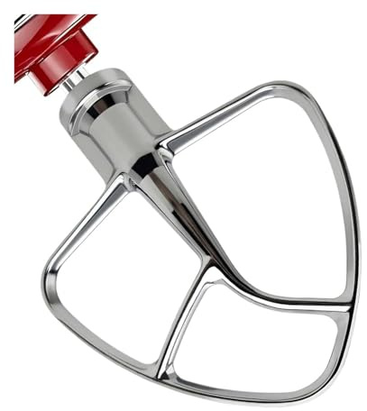 Frusta piatta in acciaio inossidabile K45B - Attacco a paletta lucidato, compatibile con il robot da cucina KitchenAid con testa inclinabile (4,5-5 Qt)