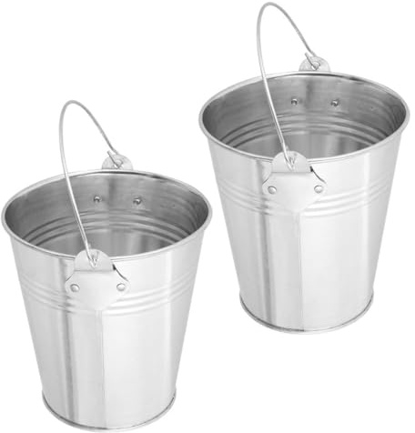 VALICLUD Secchio per Grasso da Barbecue in Metallo Riutilizzabile 2 Pezzi Contenitore per Olio da Griglia Portatile Design Compatto e Facile da Pulire Accessorio per Grigliate all’Aperto