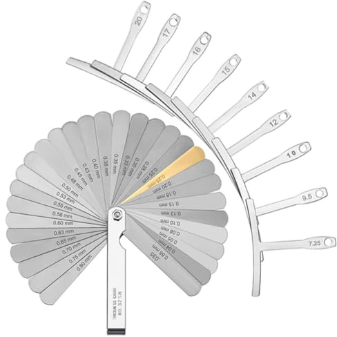 SUPVOX Righello Calibro per Misurare Raggio Sottocorda Chitarra in Acciaio Inossidabile, Strumento Portatile per Riparazione e Regolazione, Set