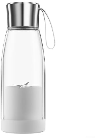 Exprimidor portátil pequeño recargable con batería USB de carga rápida de 1500 mAh, extractor de jugo compacto y mezclador para batidos en cualquier lugar (blanco)