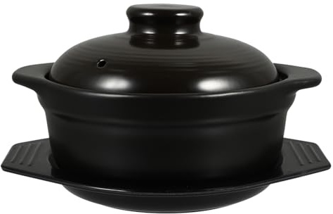 HAKIDZEL Set 1 Casseruola in Ceramica con Coperchio, Pentola per Stufato Professionale, Risparmio Energetico e Riscaldamento Concentrato, con Vassoio, per Cucina Domestica