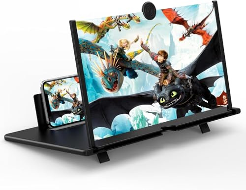 AouiSton Amplificador de Pantalla para Movil, 18 Pulgadas HD Lupa para Móvil, 3D Pantalla Aumento movil para Ver Películas y Videos, Lupa Pantalla Plegable para Todos los Smartphones