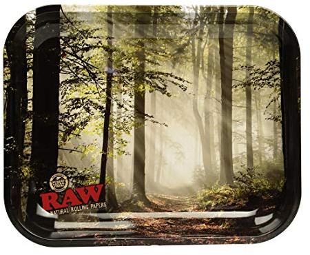 Raw Fumè FORESTA ALBERI VASSOIO - Metallo Cartine Vassoio grande 11' x 13.5 CON CERTIFICATO