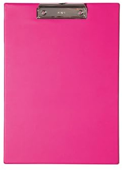 MAUL A4 clipboard | Cardboard Clipboard with Foil | Writing Board with Paper Clip | Modern Clip for Storage of Paper | for Office, Kitchen and Workshop | Pink