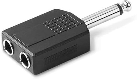 CABLEPELADO Adaptador de audio mono 1x6,3mm a 2x6,35mm mono PVC