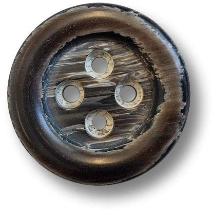 Knopfparadies - 8er Set dunkelbraune Trachtenknöpfe aus Kunststoff in Hornoptik. Ø: ca. 34mm!