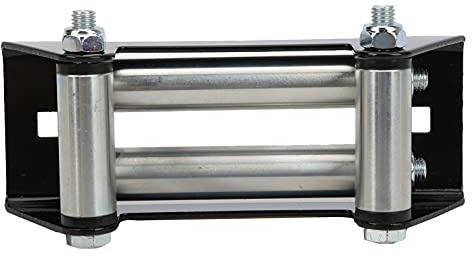 KIMISS Winch Fairlead, Car Side By Side Winch Roller Fairlead 152mm/6in Iron Zinc Plated Maintenance Replacement Universal