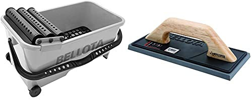 Bellota 5800-3 - Cubo De Plástico para Alicatador con Escurridor De 20 litros+ 5898 C Llana Alicatado Goma Dura, Standard