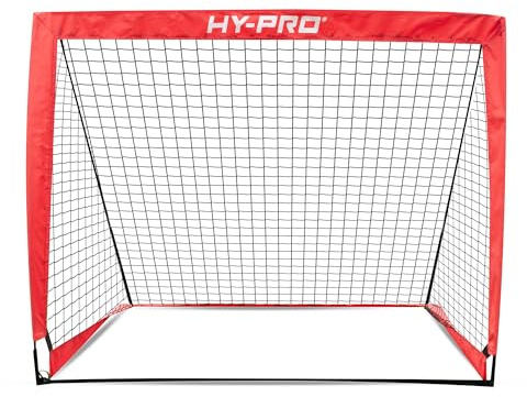 Hy-Pro 4ft x 3ft Pop Up Flexi Football Goal – Portable Net with Carry Bag, All-Weather Design, Durable & Secure Football Training Equipment, Foldable Mini Goal for Garden, Park & Indoor Use