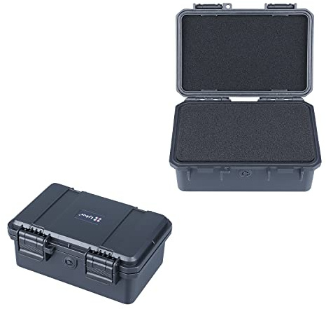 Lykus HC-1720 wasserdichte Mini Koffer Trockenbox mit Schaumstoffeinlage, Innenmaß 16,4 x 10 x 6,8 cm, IP66 spritzwassergeschützt, geeignet für Handys, Werkzeuge, Kleingeräte und mehr | IP67 wasserdicht, steckbarer Schaum, geeignet für Kameras, Objektive, elektronische Geräte und mehr
