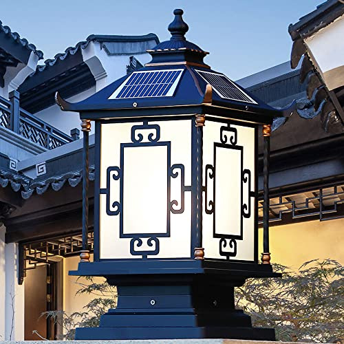 CHUNGYANG APARATO DE LUCES DE POSTE LED, Luz Columna Columna Puerta A Prueba Agua IP55 Para Exteriores, Lámpara De Luz De Decoración De Paisaje Solar Villa, Para Patio Externo, Linterna Estigma Césped