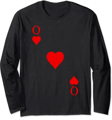 Spielkarte Herz Königin Dame Queen Herzdame Karneval Kostüm Langarmshirt