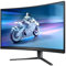 PHILIPS Evnia 27M2C5500W - Monitor da gioco curvo QHD da 27 pollici, 240 Hz, HDR400, 1 ms GtG, FreeSync Premium Pro (2560x1440, HDMI, DisplayPort, USB Hub) grigio scuro
