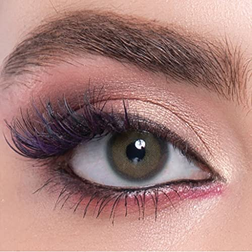 LA' BELLA farbige Kontaktlinsen PIXIE GREEN (Dioptrien -0.00) – MILANO SERIE, stark deckende Jahreslinsen, Intensiv Grün-Braune Farblinsen, perfekt für dunkle Augen