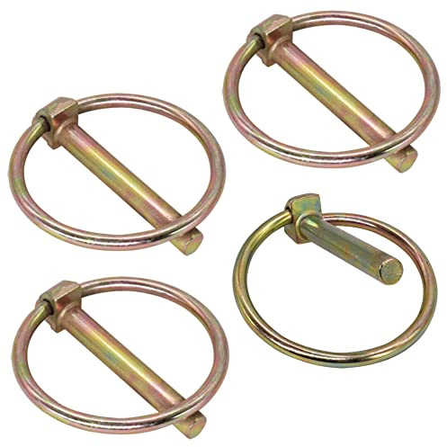 SKIR'CO (4 uds) Pasadores de clavija de acero galvanizado de 6 mm, pasadores de clavija de bloqueo, DIN 11023, pasador de metal con anillo