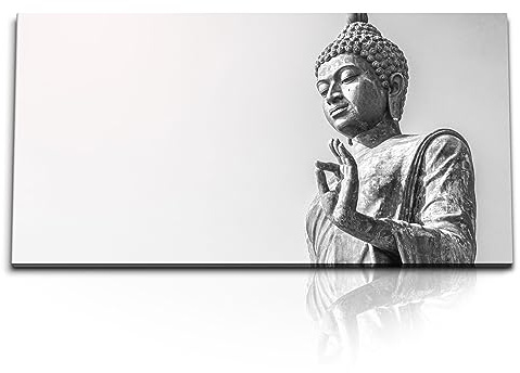 Paul Sinus Kunstdruck Bilder 120x60cm Buddhastatue Buddha Schwarz Weiß Meditation