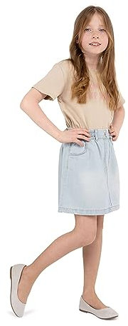 NOQ Mädchen Strumpfhose 20 Denier klassische halbtransparente Schulfüßigkeit weiche Ballett- und Tanzstrumpfhose lässige strapazierfähige schlichte Alltags Strümpfe, Naturel 10/11 Jahre (140/146 cm)