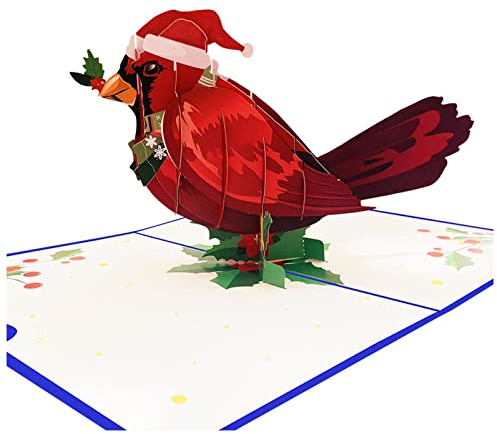 BoNene Grußkarte 10 stücke Weihnachtskap Vogel Handmade Origami 3D Pop HOCH Grußkarte Einladung Postkarte Weihnachten Wunsch Hochzeit Geburtstagsfeiergeschenk Grußkarte hochzeit