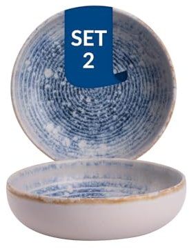 James Cooke Schale Azure Vintage 16 cm Blau Weiß Steingut 2 Stück