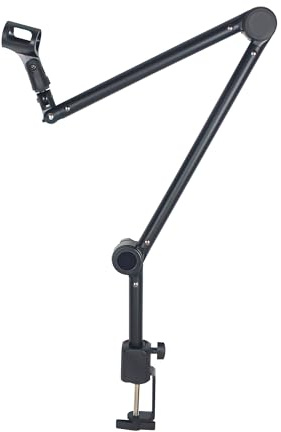 Micfuns ST1 Mikrofonständer Armhalterung Boom Desk Arm Mikrofonhalter, mit Mikrofon-Upgrade-Clip, Geeignet für 2 kg Mikrofon