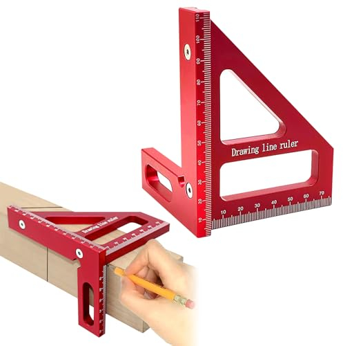 Quadratischer Winkelmesser, Winkelmesser Holzbearbeitung, 45/90 Grad Aluminiumlegierung Gehrungsdreieck Lineal, 3D-Mehrwinkel-Messlineal, Zimmermannswinkel Zum Messen Und übertragen Von Winkelmaßen