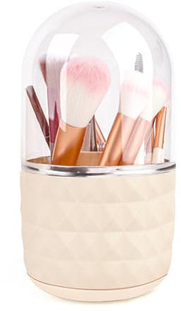UKOFEW Make up Organizer 360°Drehbar，Kosmetik Pinsel Organizer，Schminke mit Deckel，für Make-up, Lippenstift, Pinsel, Makeup Brush Holder für Frisiertisch，Badezimmer，Schlafzimmer
