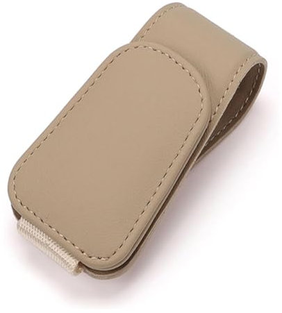 ISTOVO Brillenhalter für Auto Sonnenblende für BMW X1 F48 /X3 F25 G01/X5 F15 G05/X7 G07, Magnetische Leder Brillenaufhänger Ticket-Kartenclip Auto Innen Zubehör,C/Beige