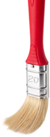 Flachpinsel | Malerpinsel | mit rot Kunststoff-Griff | Breiten: 20 30 40 50 60 70 80 100 mm (25 Stück, 20 mm)