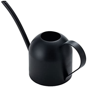 CHFYIJYHM Mini regadera de Acero Inoxidable Negra, regadera de Metal Retro, regadera for Plantas con Pico Largo, Herramienta de jardinería, 500ml/16,9 oz