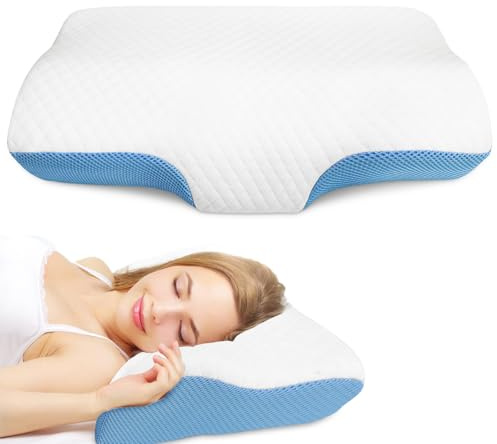ComfortAce Slow-Rebound Anti Snoring Pillow for Side Sleeper, Supportive Memory Foam Pillows for Neck Pain, Ergonomic Portable Orthopedic Pillow, 30×50CM
