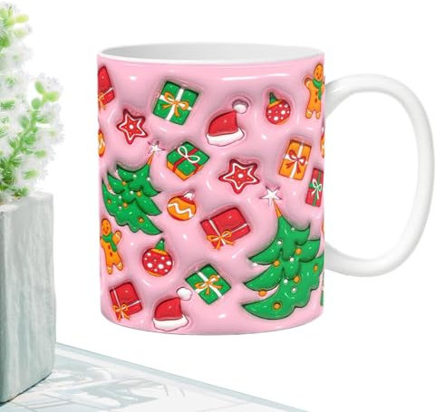 3D-Kaffeetassen, niedliche Weihnachts-Tassen - Keramik-Kaffeetassen Weihnachten | Niedliche Weihnachts-Tasse, Kaffeetassen für mehrstufiges Tablett- , Weihnachts-Kaffeetassen, 3D-Tasse, Thema