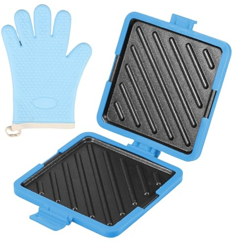 Mico Microwave Toastie Sandwich Maker,Silicone Microwaveable Cookware,Rapid Heating,Adjustable Toastie Maker,Non-Stick for Bread Sandwich,for Cooking Delicious Crispy Sandwiches (Blue)