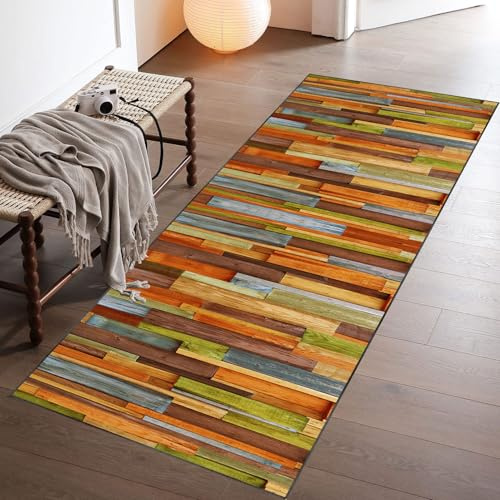 Teppich Läufer Flur rutschfest Teppichläufer Flur Waschbar, Lang Modern Küchenteppich, Flurläufer 60 x 120 cm Teppich Läufer für Flur, Küche, Korridor, Schlafzimmer, Wohnzimmer Flur Runner Teppiche