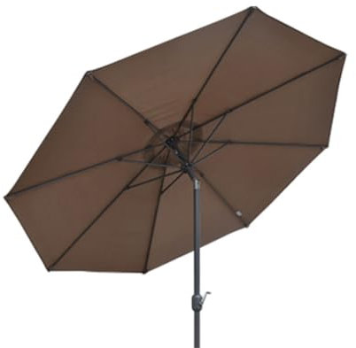 Parasol de terrasse, Parasol d'extérieur, Parasol de Plage, 8,8 Pieds/2,7 m, avec manivelle et Baleines Robustes, imperméable et résistant à la décoloration, Parasol de Plage (8,8 Pieds/2,7 m)