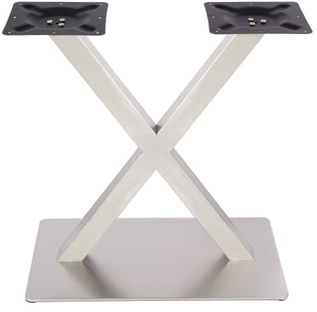 KAPIPALA Silber Metall Edelstahl Tischbeine Robust Tischkufen X-förmig Industrielle Stahl Bankbeine Tischfüße für Couchtisch, Esstisch, Bartisch (H72cm x W70cm, 1 Stück, breitere Version)