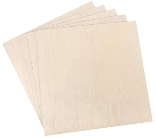 ToCome 5mm Sperrholz 300x300x5mm Linde Sperrholzplatte Laserfähig Linden Holzplatte Plywood 5mm Holz für Laser (18 Stück)