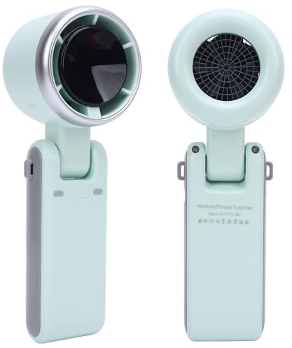 Sxhlseller Turbo de Fanático de la Mano, Ventilador Personal de Viento de 5 Engranajes con Potente Motor sin Escobillas, Ventiladores de Enfriamiento Portátiles Recargables de USB para (verde claro)