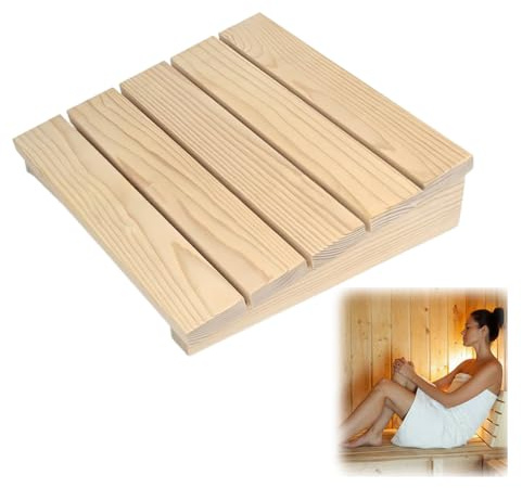 WRQIOO Sauna Kopfstütze Holz, Ergonomische Sauna Kopflehne, Sauna Nackenkissen kann als Beinstütze, Rückenstütze und für Den Saunaraum Verwendet Werden (31.5 * 35 * 8.5 cm)
