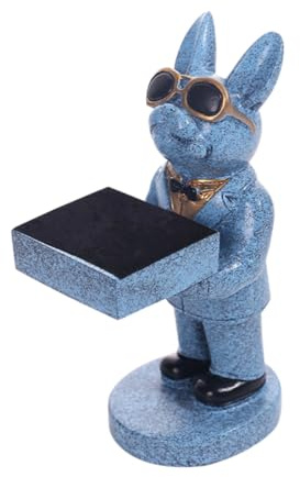 Uhrenhalter aus Kunstharz Blau in Hundform für Schmuck und Armband | Stabile Basis, für Zuhause oder Geschenk, Leichtes Dekor in Moderner Optik