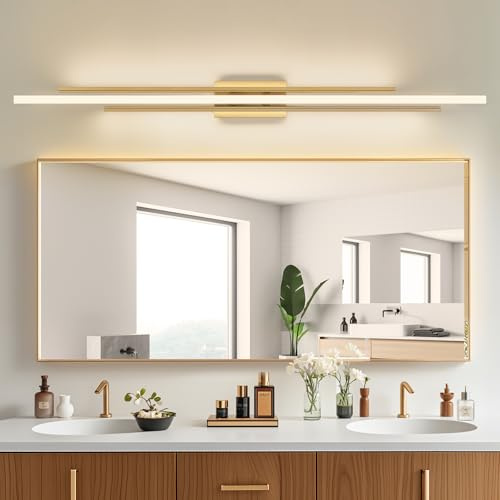 55 Long Vanity Light Gold Bathroom Wall Light Fixtures Long Vanity Lights Over Mirror Lighting Lamps Dimmable Bathroom Wall Mount Lighting Over Vanity Mirror