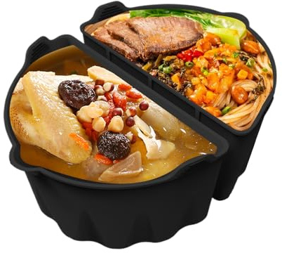 Zunetsutock Pot Divider | 1 Pair Suitable for Cookware 5-7L | Reusable Silicone Cover for Slow Cooker | For Vegetables Soup Chicken Fish Shrimp Potato