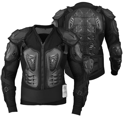 PRO FUTURE Giacca Protettiva Integrale Motocross Fuoristrada Protezione Corpetto Pettorina (Nero, L)