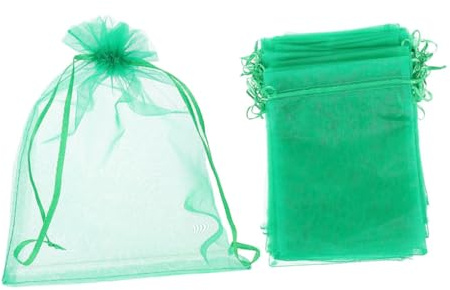 Lurrose Paquet en Filet pour Arbres Fruitiers 50 Pcs 20x30 Cm pour Jardinage Protection Fruits Filet Nylon Anti-Oiseaux Anti-Insectes Réutilisable Cordon Serrage