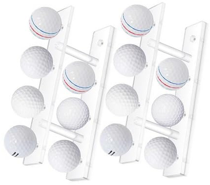 Chenxi Studio 2 x Acryl-Golfball-Vitrine, Schrank, Regal, doppellagiger Kugelständer für Sammlungen, doppellagiger Golfballständer