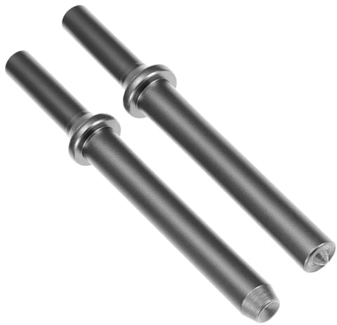 QWORK Juego de 2 martillos de remache neumático, vástago 0.401 con yunque de martillo de aire y broca ahuecada, herramienta de remachado para remaches huecos, sólidos y medio huecos