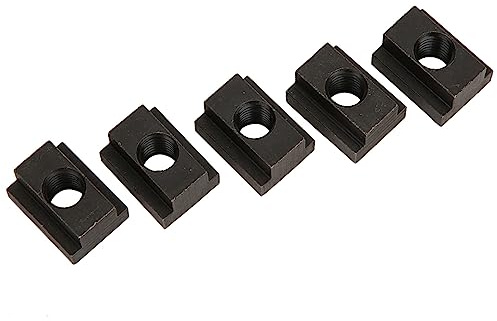 Yechiry T-Nutensteine, Langlebige Schwarze Oxidoberfläche Zum Festklemmen von Tisch-Nutensteinen, 5 Stück M12-Gewinde für T-Nuten-Aluminium-Strangpressprofile, Hergestellt aus 45er Stahl, Passen in