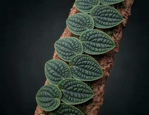 NatureHolic Terrarium Pflanze Raphidophora tenuis - Steckling mit 4+ Blättern - seltene kletternde Rankpflanze - Terrarium/Paludarium/Vitrine - schmale, elegant gezeichnete Blätter
