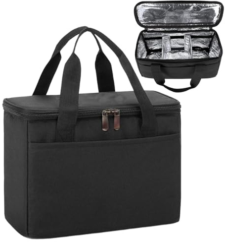 Porte-gobelet voiture Sac isotherme transport 3 avec séparations ajustables | Transport de boissons avec poignée Pour trajet domicile-travail en voiture, bureau, plage, pique-nique, sport, fêtes