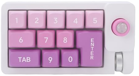 Xiuganpo Teclado Numérico Mecánico, Teclado Numérico USB con Cable con Retroiluminación RGB, 12 Teclas Programables y Rueda de Joystick, para Juegos de PC Portátil y Trabajo de Oficina (Purple)